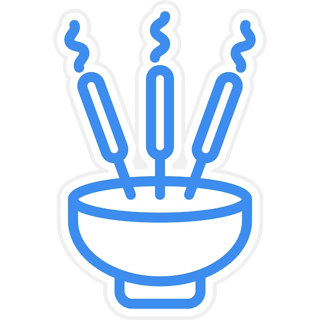 Diseño vectorial Incenso Sticks Estilo de icono