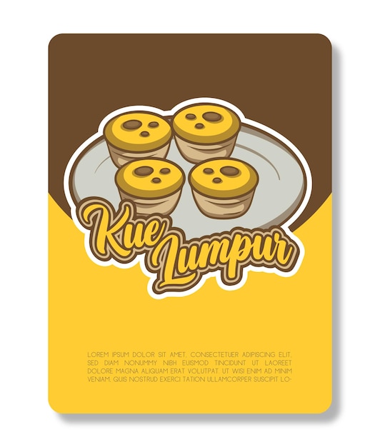 Diseño vectorial indonesio de merienda tradicional de Kue Lumpur