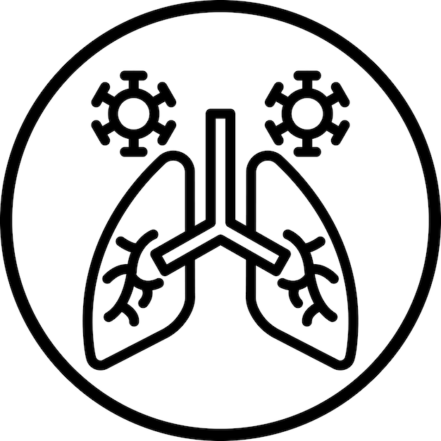 Diseño vectorial de la infección pulmonar Estilo del icono