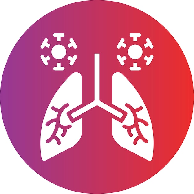 Diseño vectorial de la infección pulmonar Estilo del icono