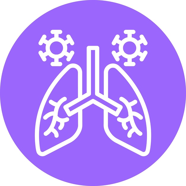 Diseño vectorial de la infección pulmonar Estilo del icono