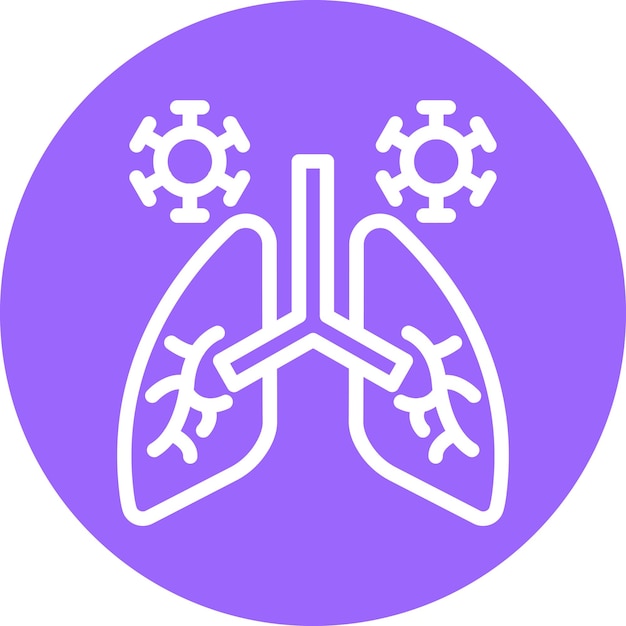 Vector diseño vectorial de la infección pulmonar estilo del icono