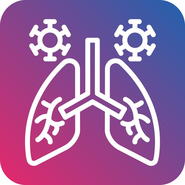 Diseño vectorial de la infección pulmonar Estilo del icono