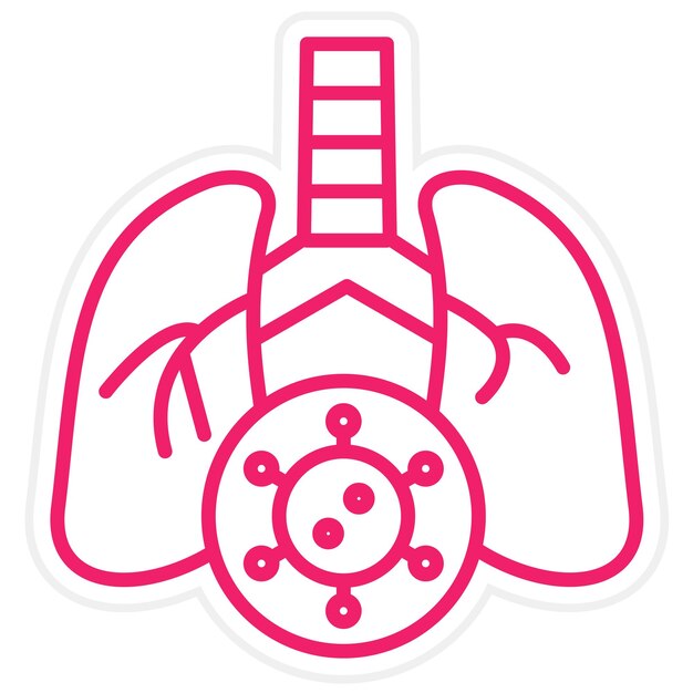 Diseño vectorial de la infección pulmonar Estilo del icono