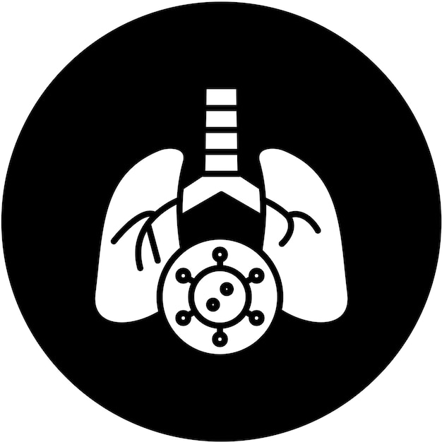 Diseño vectorial de la infección pulmonar Estilo del icono