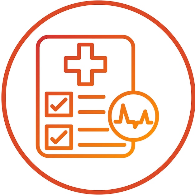 Diseño vectorial Informe de diagnóstico médico Estilo de icono