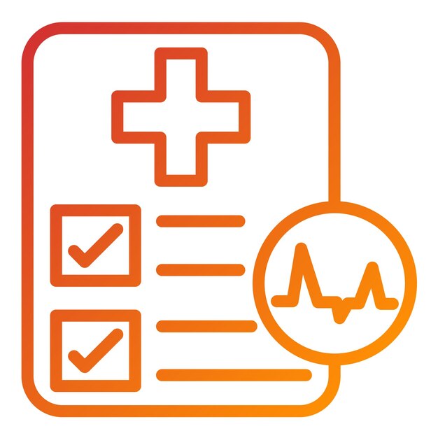 Diseño vectorial Informe de diagnóstico médico Estilo de icono