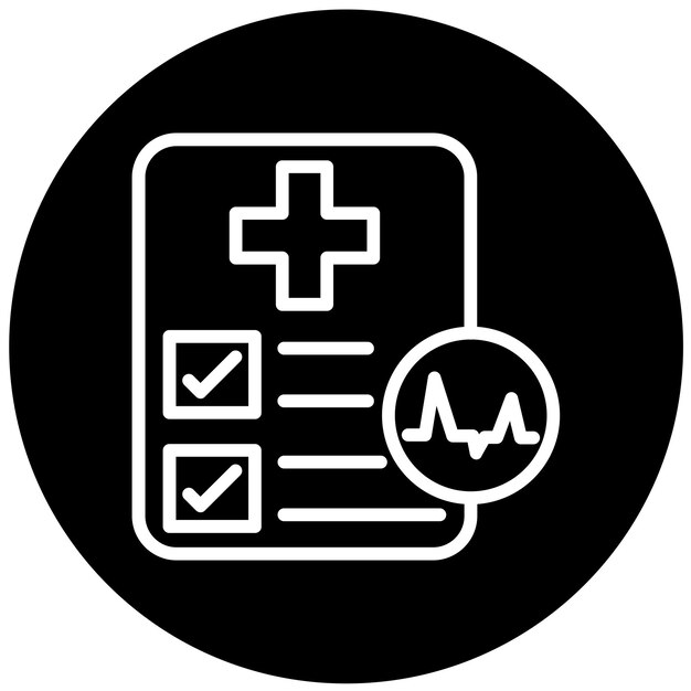 Diseño vectorial Informe de diagnóstico médico Estilo de icono