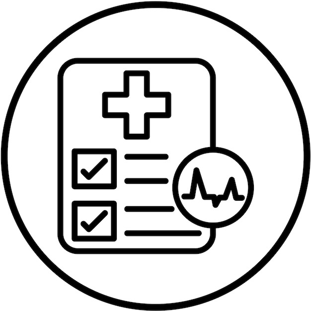 Diseño vectorial Informe de diagnóstico médico Estilo de icono