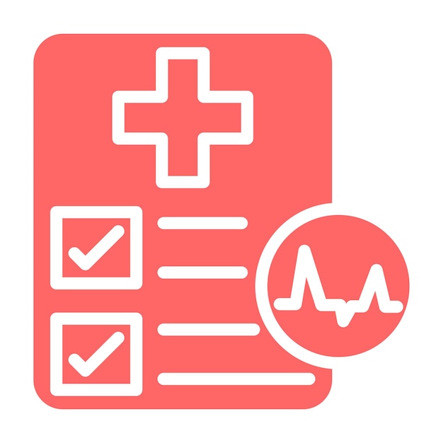 Diseño vectorial Informe de diagnóstico médico Estilo de icono
