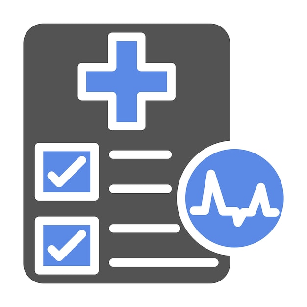 Diseño vectorial Informe de diagnóstico médico Estilo de icono