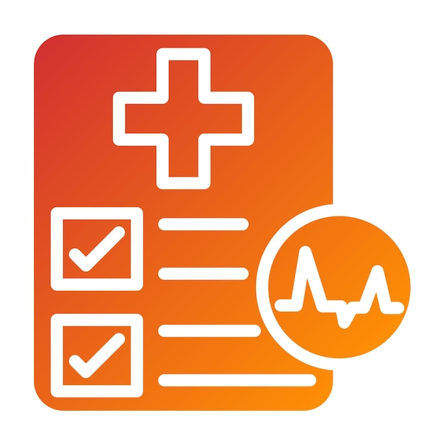 Diseño vectorial Informe de diagnóstico médico Estilo de icono