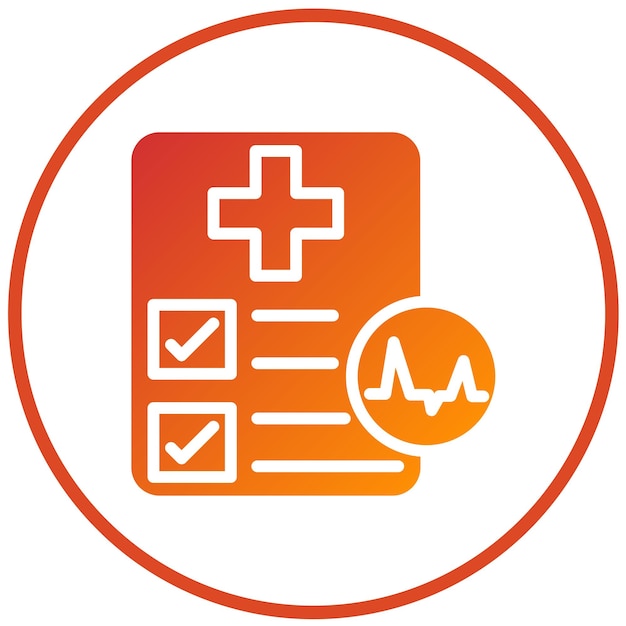 Diseño vectorial Informe de diagnóstico médico Estilo de icono
