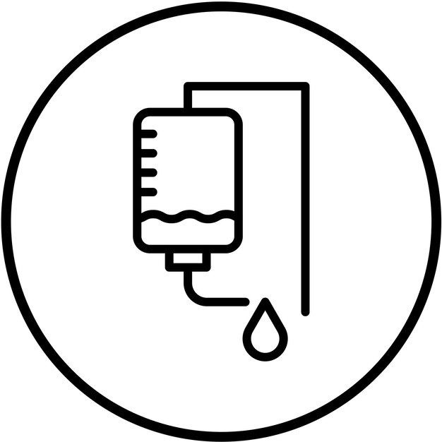 Diseño vectorial de la infusión de quimioterapia Estilo del icono