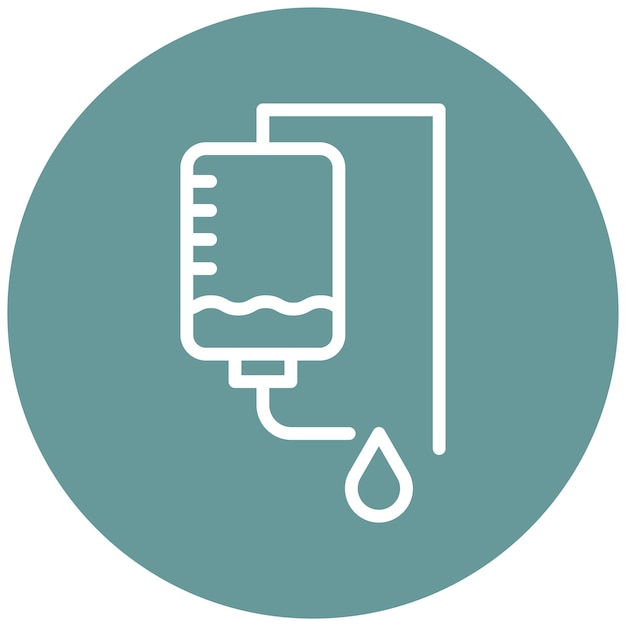 Diseño vectorial de la infusión de quimioterapia Estilo del icono