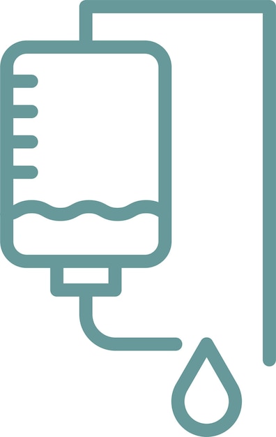 Diseño vectorial de la infusión de quimioterapia Estilo del icono