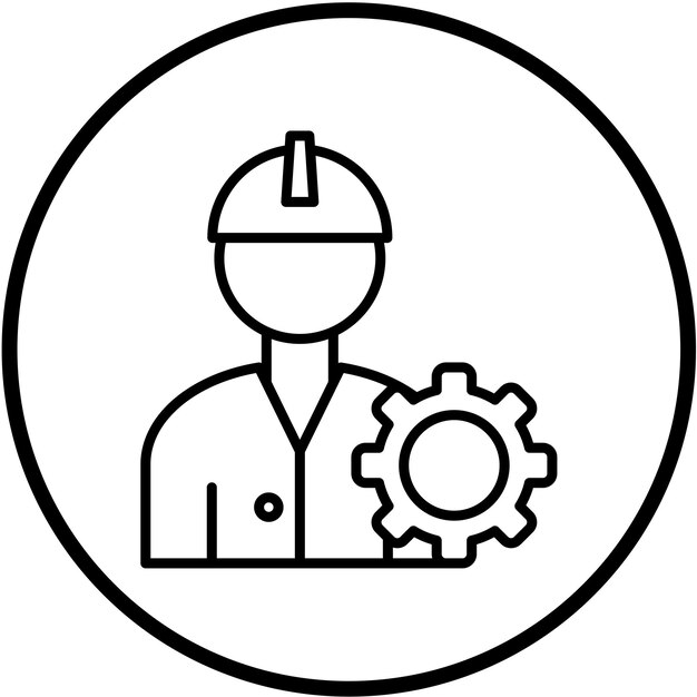 Diseño vectorial de ingeniería Establecimiento de estilo de icono