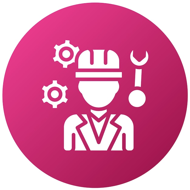 Diseño vectorial Ingeniero mecánico Estilo de icono