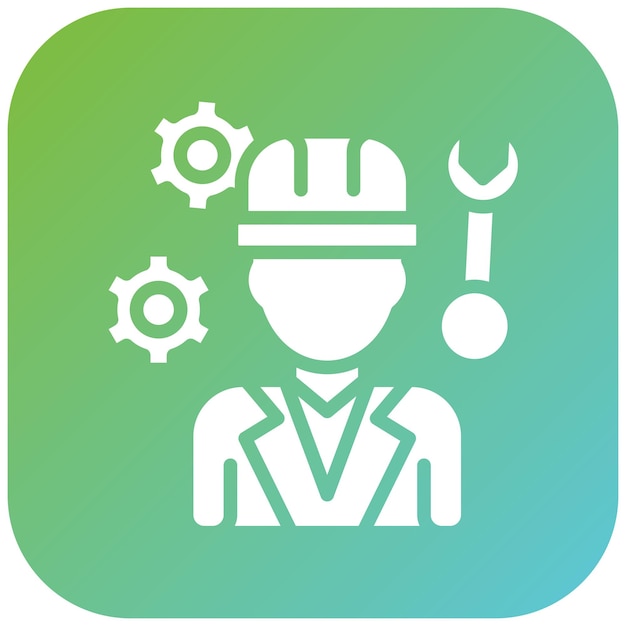 Diseño vectorial Ingeniero mecánico Estilo de icono