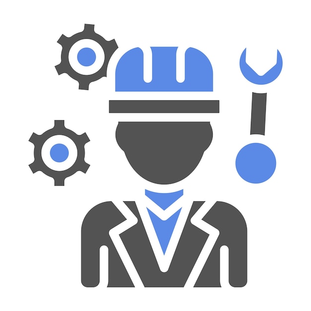 Diseño vectorial Ingeniero mecánico Estilo de icono