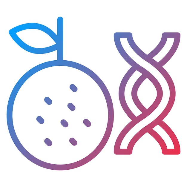 Diseño vectorial de ingredientes no modificados genéticamente Estilo del icono