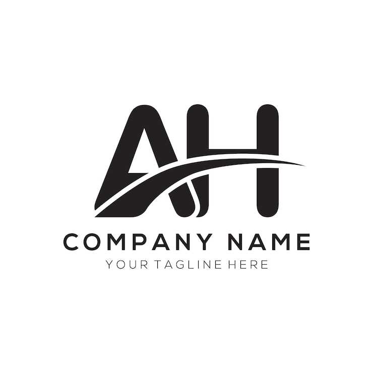 Vector diseño vectorial inicial del logotipo de ah plantilla resumen letra diseño de logotipo de ilustración vectorial de ah