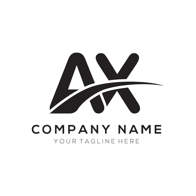 Diseño vectorial inicial del logotipo AX Plantilla Abstracto Letra Ilustración vectorial del logotipo AX