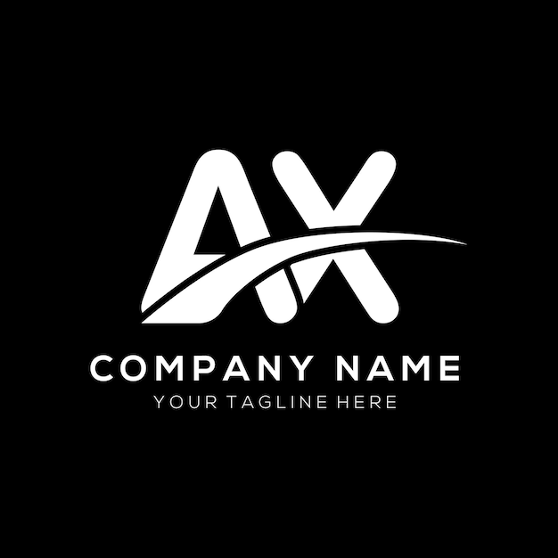 Diseño vectorial inicial del logotipo AX Plantilla Abstracto Letra Ilustración vectorial del logotipo AX