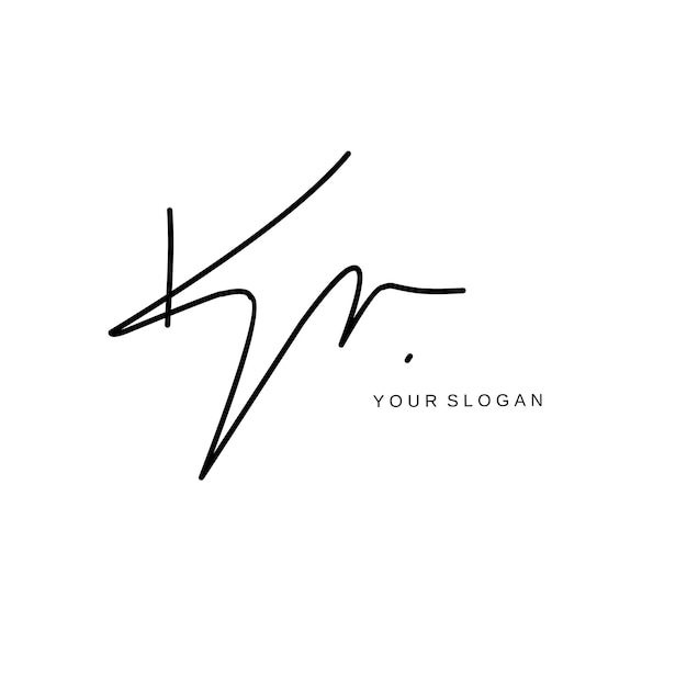 Diseño vectorial inicial del logotipo de la firma Kr