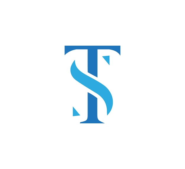 Diseño vectorial inicial del logotipo de la letra TS