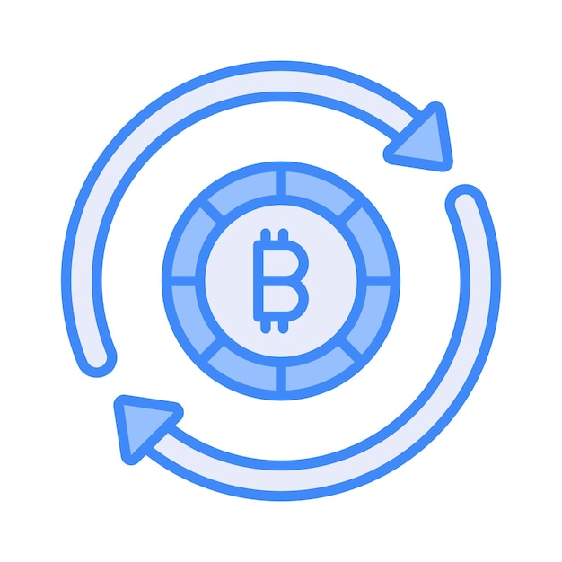 Diseño vectorial de intercambio de criptomonedas aislado en fondo blanco