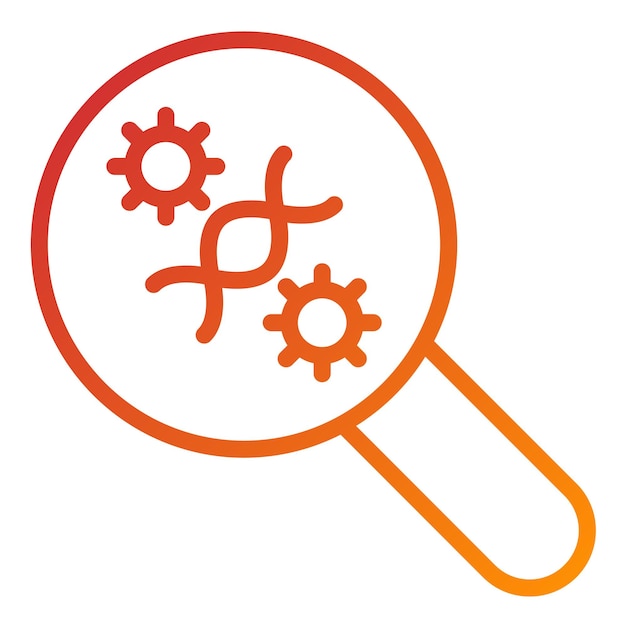 Diseño vectorial de la investigación de la mutación del virus Estilo del icono
