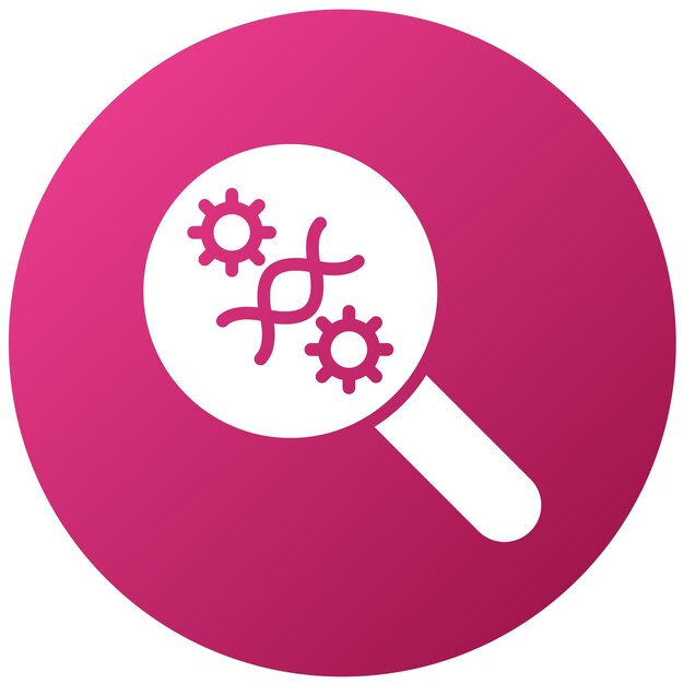 Diseño vectorial de la investigación de la mutación del virus Estilo del icono