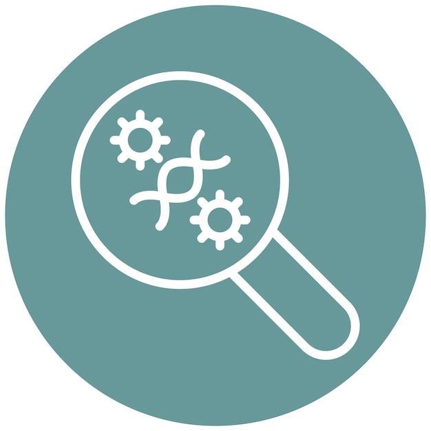 Diseño vectorial de la investigación de la mutación del virus Estilo del icono