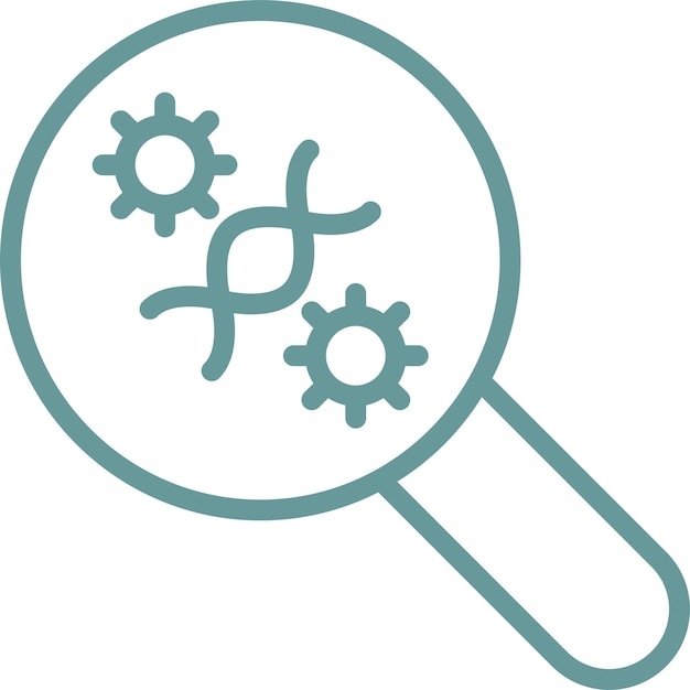 Diseño vectorial de la investigación de la mutación del virus Estilo del icono