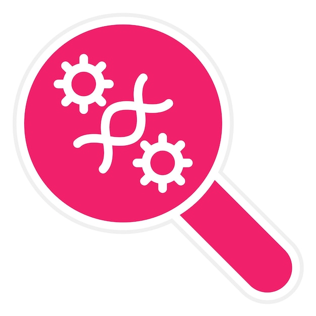 Diseño vectorial de la investigación de la mutación del virus Estilo del icono