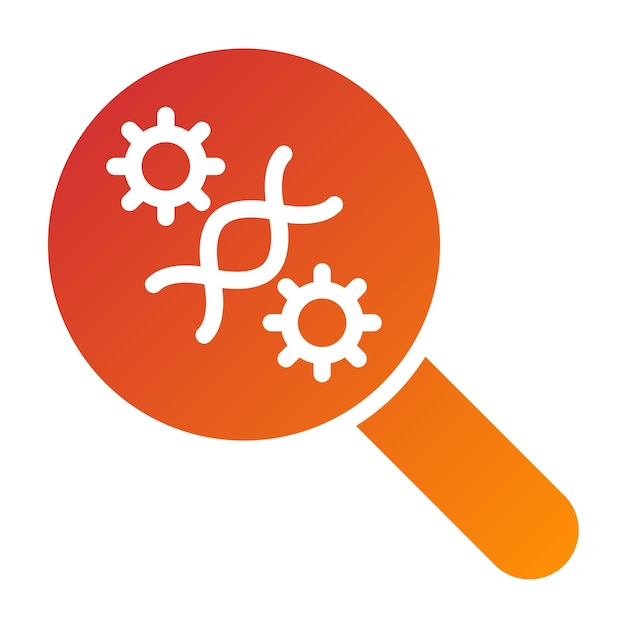 Diseño vectorial de la investigación de la mutación del virus Estilo del icono