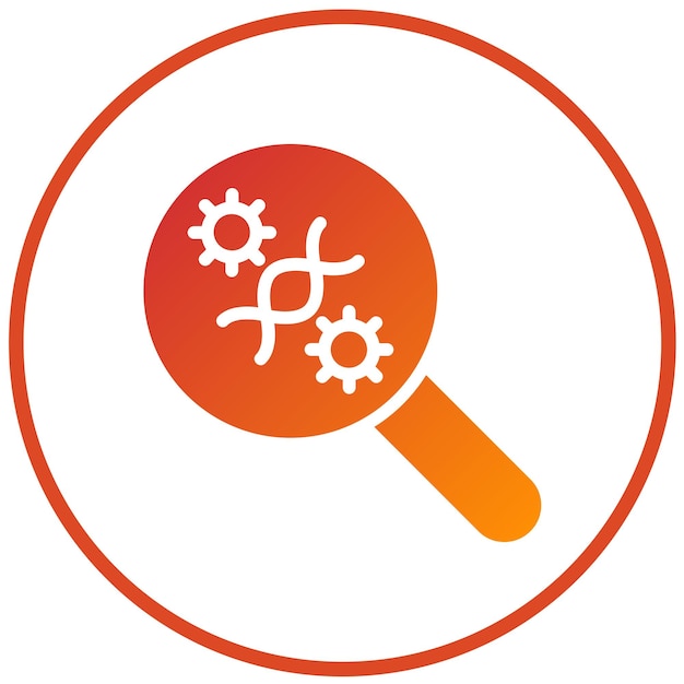 Diseño vectorial de la investigación de la mutación del virus Estilo del icono