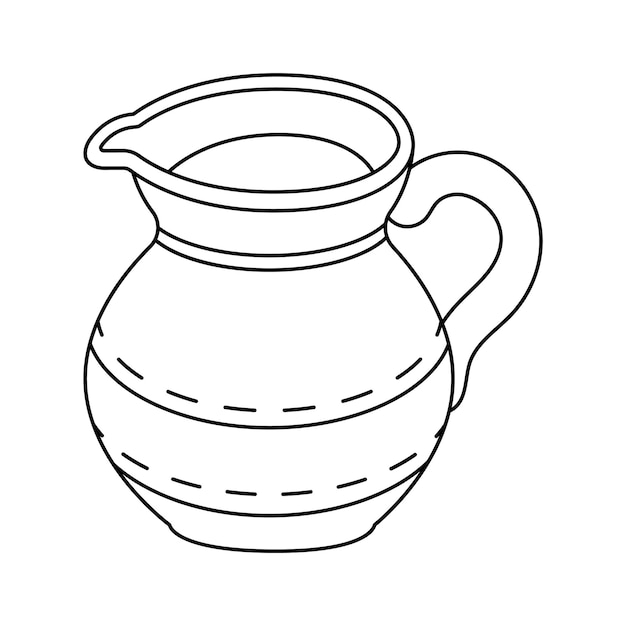 Diseño vectorial de jarro de leche rústico perfecto para visuales de granjas lecheras y cocinas de campo