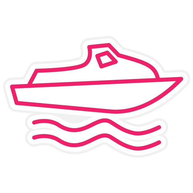 Diseño vectorial Jet Sprint Boat Racing Estilo de icono
