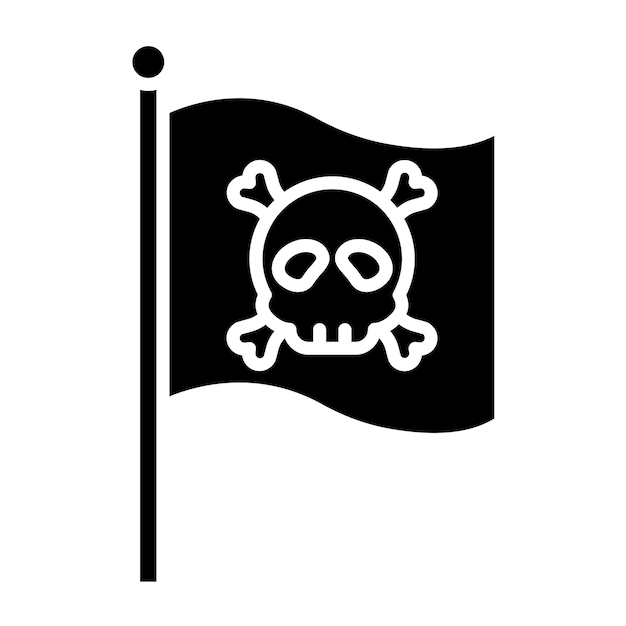 Diseño vectorial Jolly Roger Estilo de icono