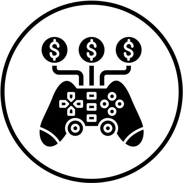 Diseño vectorial del juego Estilo del icono del dinero
