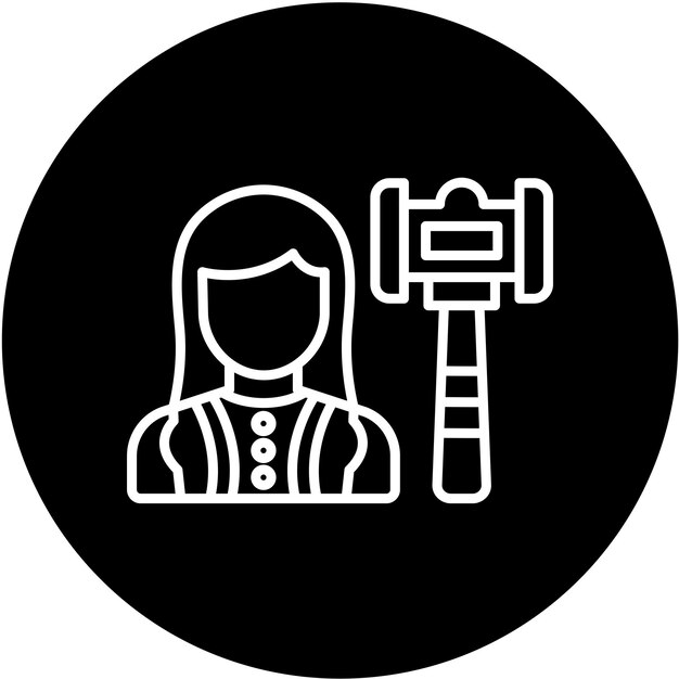 Diseño vectorial Juez Estilo de icono femenino