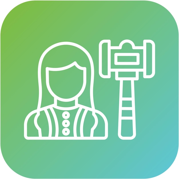 Diseño vectorial Juez Estilo de icono femenino