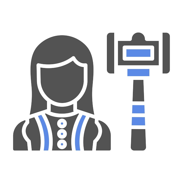 Diseño vectorial Juez Estilo de icono femenino