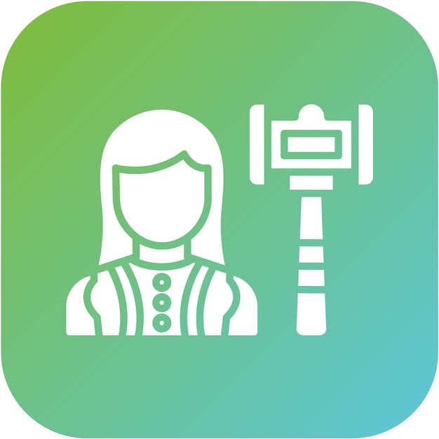 Diseño vectorial Juez Estilo de icono femenino