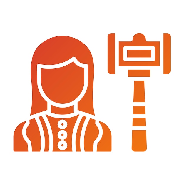 Diseño vectorial Juez Estilo de icono femenino