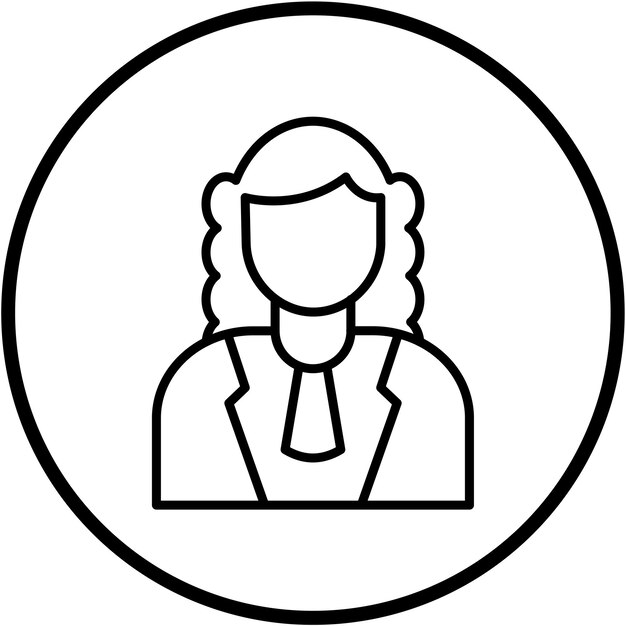 Vector diseño vectorial juez estilo de icono femenino