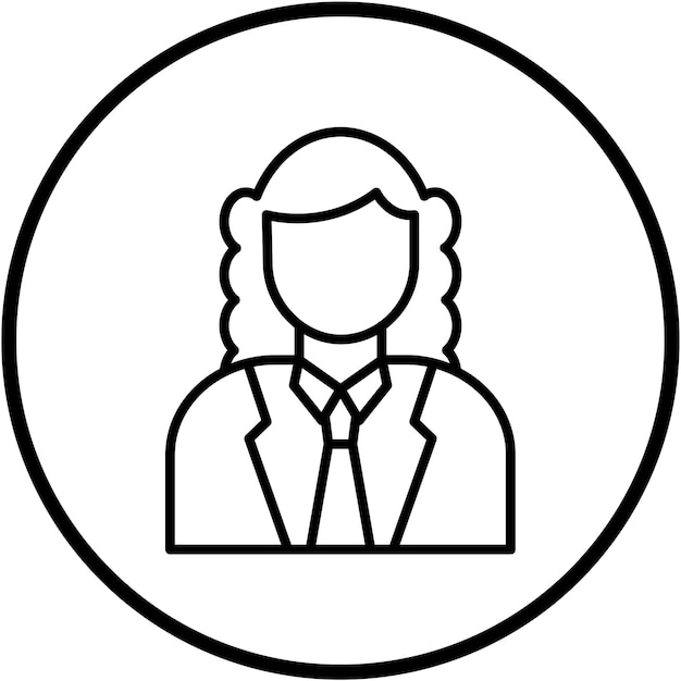 Diseño vectorial Juez Estilo de icono femenino