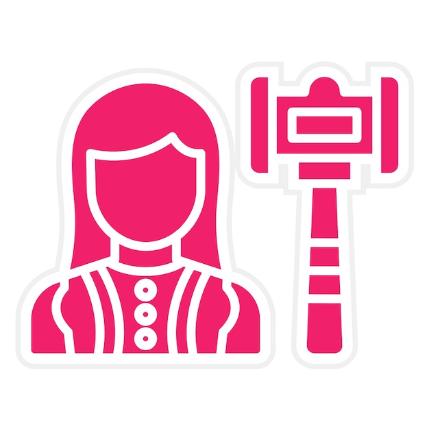 Vector diseño vectorial juez estilo de icono femenino